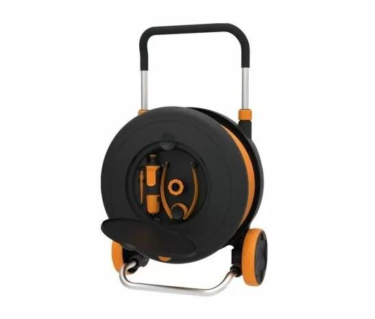 FISKARS SLANGHASPEL L MET WIELEN + 30M TUINSLANG